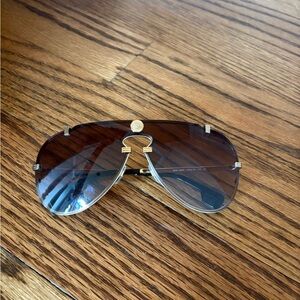 Versace Men's Gold and Brown Sunglasses